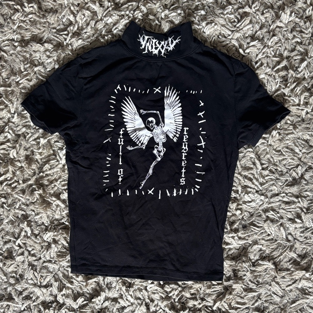 Revenge Clothing Black Angel Graphic Crop Top